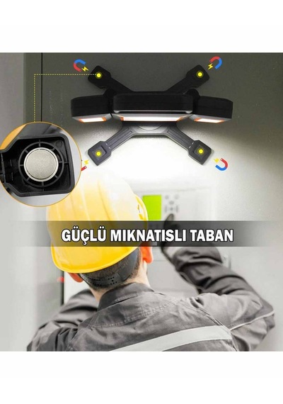 Rox 0225 Şarjlı Açılı Ayarlı Çalışma Kamp Feneri 2000 Lümen Siyah
