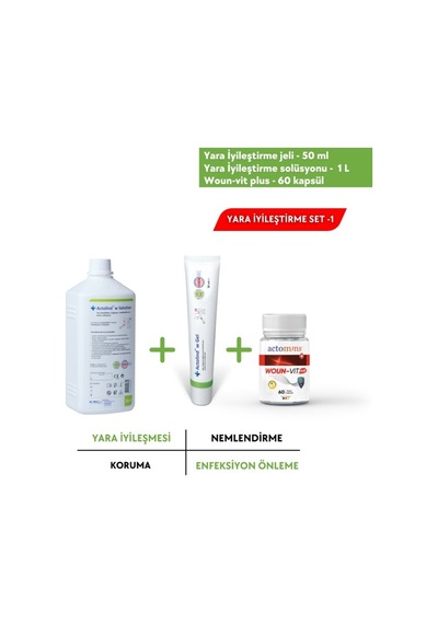 Actolind Yara Solüsyonu 1 L + Yara Jeli 50 ML + Woun-Vit Plus 60 Kapsül