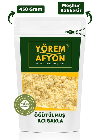 Yörem Afyon Meşhur Balıkesir Öğütülmüş Acı Bakla Unu, Tozu Termiye, Yahudi Baklası Lupinus 450gr