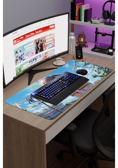 Suzume Anime V3 - 90x40 Xxl Gaming Kauçuk Kaymaz Taban Mouse Pad Fare Altlığı