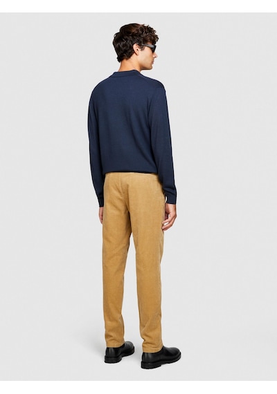 Sisley %100 Koton Slim Fit Fitilli Kadife Pantolon Erkek Bej T-shirt - 323a4sfrsf03d