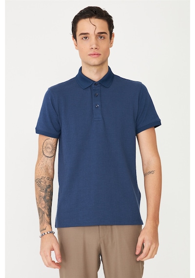 İndigo Polo Yaka T-shirt Indigo