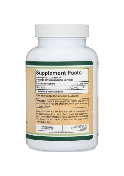 Double Wood Gotu Kola 1,000mg 120 Capsul. 3837