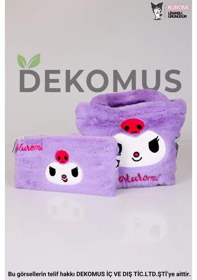 Dekomus İle Lisanslı Yeni Sezon Kuromı Peluş Basıc El Çantası Ve Kol Çantası 2'lisi Altın