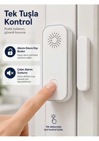 Fletvi Smart Akıllı Kapı Ve Pencere Dedektörü Alarm Sistemi Anlık Bildirimli Alarm Sistemi Sesli Işıklı