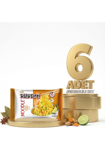 Dudomi Kore Usulü Köri Çeşnili Noodle 6x70 Gr