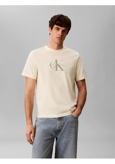 Calvin Klein Ss Hero Monologo Tee, 486 Sarı Erkek T-shirt