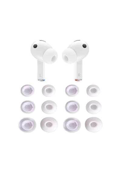 Samsung Galaxy Buds 3 Pro Aksesuarları İçin Yedek Silikon Kulaklık Ucu Seti Kulaklık Kulak Uçları, 6 Çift 3 Boyut S/m/l Beyaz