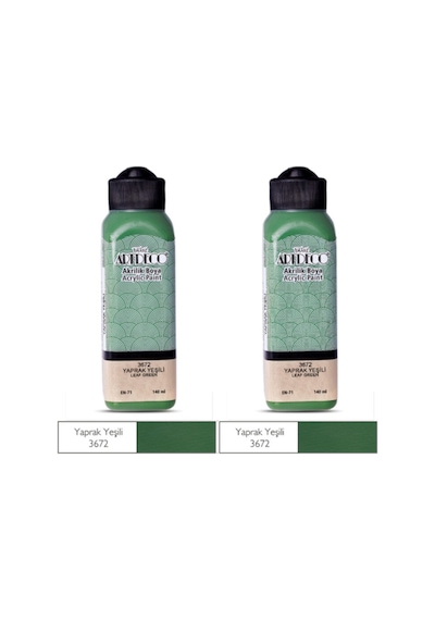 2 Li Akrilik Boya 140 Ml Renk Seçmeli Canlı Ve Pastel 3672 - Yaprak Yeşili