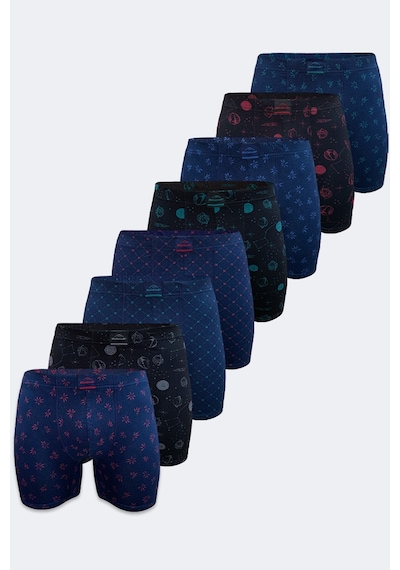Malabadi Erkek Desenli 8 Li Premium Collection Modal Uzun Boxer 8m250 Renkli