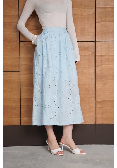 Verymoda Brode Uzun Etek - F2080 Mavi