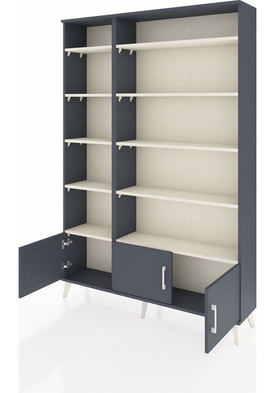 Arges Dolap 10 Raflı 3 Kapaklı 132x30x195 Antrasit-antrasit/a... Antrasit