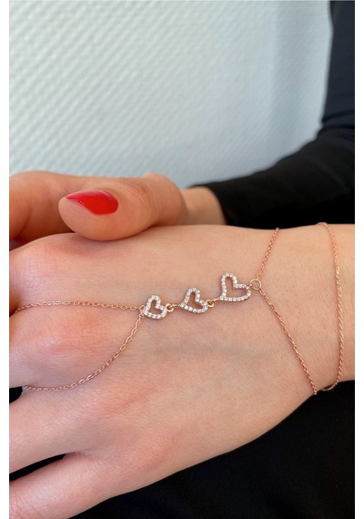 925 Ayar Gümüş Rose Kalpler Şahmeran - 45099801 Rose Gold