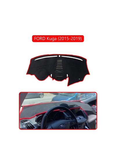 Ford Kuga 2015-2019 Torpido Koruma Halısı Kırmızı Kenar