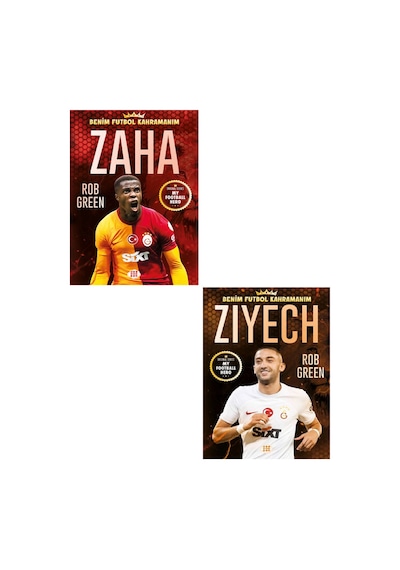 Zaha - Ziyech Benim Futbol Kahramanım Büyük Poster Sticker Futbolcu Kartı Hediyeli 2 Kitap