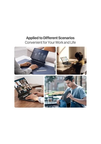 Samsung Galaxy Tab S8 Ultra /s9 Ultra/s10 Ultra 14.6 İnç İle Uyumlu Magic Keyboard Touchpad Türkçe Kalem Bölmeli Işıklı Klavyeli Kılıfı Sm-x920