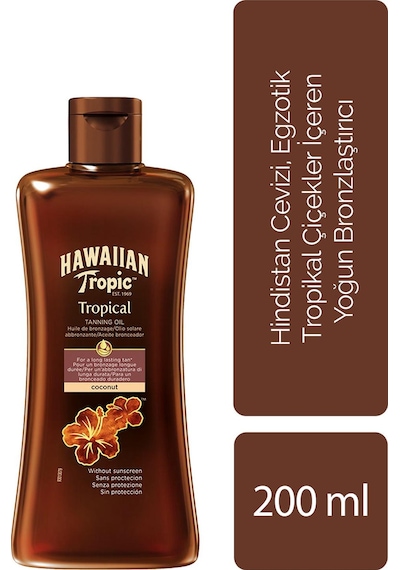 Hawaiian Tropic Hindistan Cevizi Özlü Bronzlaştırıcı Yağ 200 ML