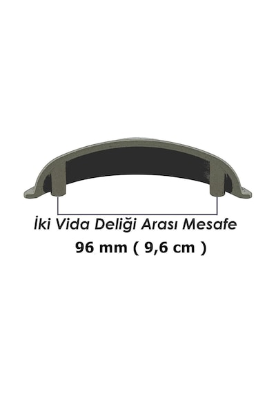 Tas Çanak Mobilya Dolap Kulp Desenli 96 mm Mat Siyah