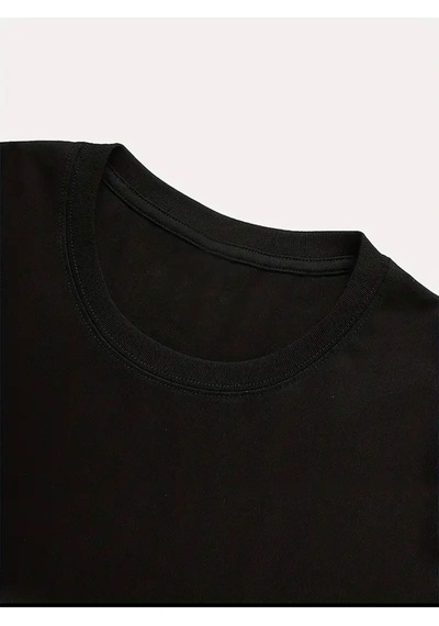 Medinenur New York Baskılı Basic T-shirt Siyah