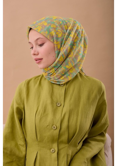 Silk Home Soft Eşarp 73091-40 Vizon, Sarı, Patina, Turkuaz