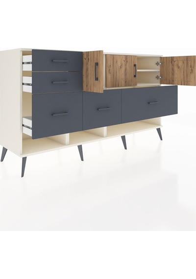 Hyperion Konsol 3 Raflı 5 Çekmeceli 3 Kapaklı 176x44x99 Aytaşı-ça Aytaşı-çam/antrasit Hyperion Konsol 3 Raflı 5 Çekmeceli 3 Kapaklı 176x44x99 Aytaşı-ça Aytaşı-çam/antrasit