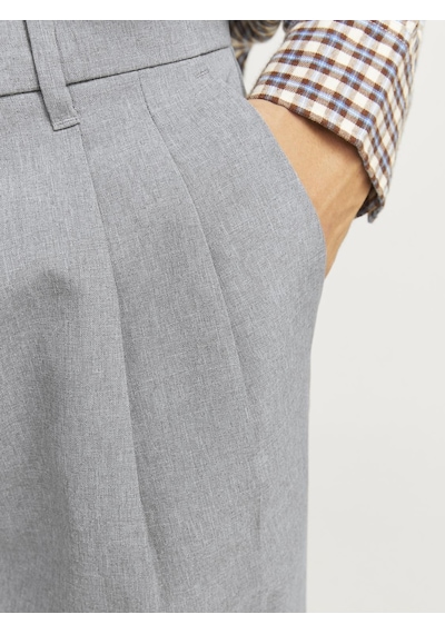 Jack & Jones Erkek Pileli Genis Kesim Pantalon - Bill - 12266756 Light Grey Melange Gri Melanj