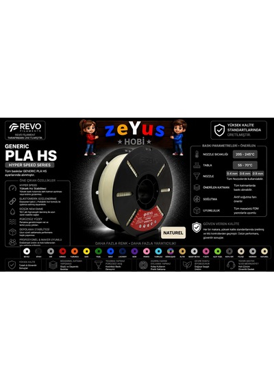 Generic Pla Hs Hyper Speed Filament Naturel Beyaz 1.75 Mm 1000 Gr