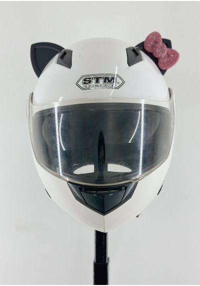 Motor & Motosiklet Pembe Fiyonklu Siyah Kedi Kulak Kask Dış Aksesuarı Diğer