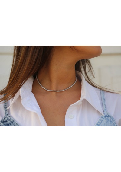Reis Kuyumculuk T9894 Su Yolu Choker Beyaz Altın Kolye