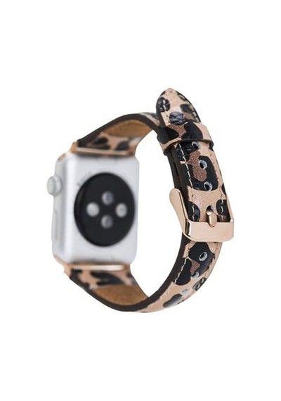 Bouletta Apple Watch Uyumlu Deri Kordon 42-44-45Mm Slim Leopar Ne
