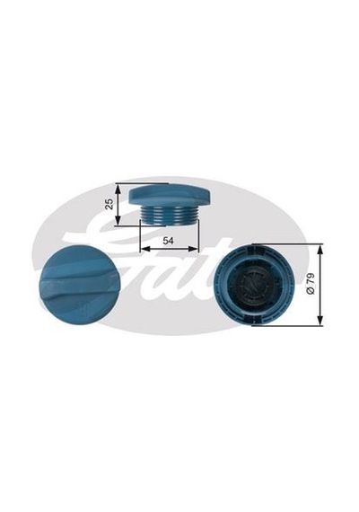GATES RC205 Ek Depo Kapağı Caddy 95-Golf 83-Passat 86-Polo 85-T4 90-Cordoba 94-Ibiza 84-Toledo 91-