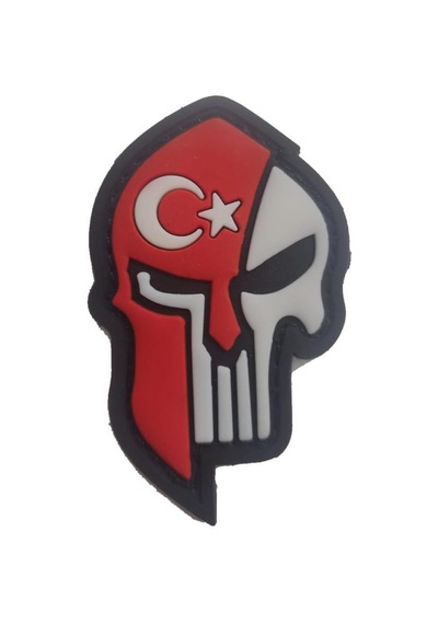 Armoris Özel Seri Outdoor Aksesuar Süs Çanta Arması Single Sword Kuru Kafa Plastik - Peç