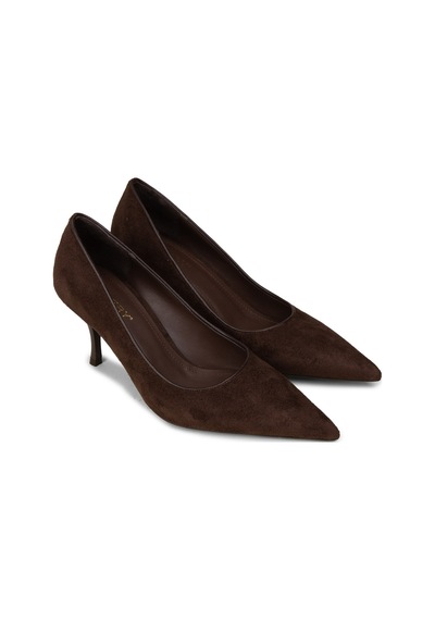 Deery Kadın Kahverengi Süet Sivri Burun Stiletto - V4045zkhvm01 Kahverengi