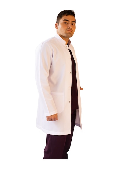 Vayteks Hakim Yaka Orta Boy Beyaz Erkek Doktor Öğretmen Laboratuvar ÖnlüğÜ Beyaz