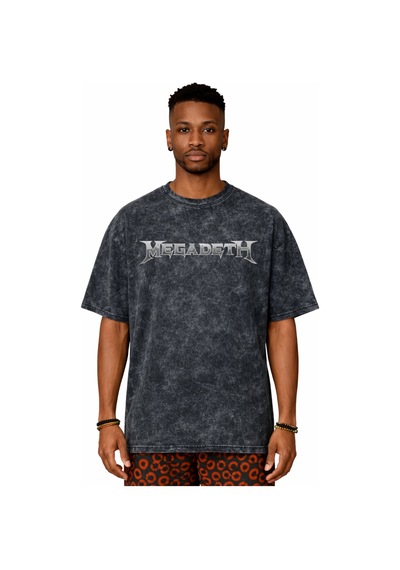 Tasarım Megadeth Rock Metal Müzik Grubu Sırt Baskılı Unisex Overs Siyah