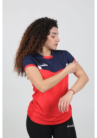 Diadora Aris Kadın Tişört Kırmızı Lacivert