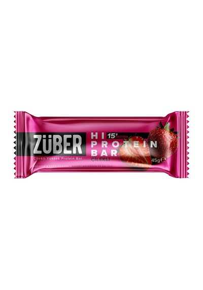 Züber Çilekli Hi Protein Bar 45 G - 8 Adet Tarı