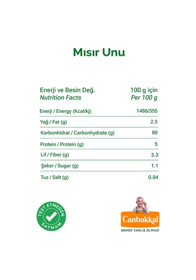 Canbakkal Mısır Unu 2 KG Katkısız Doğallıkla Geleneksel Mısır Ekmeği ve Kuymak Lezzeti