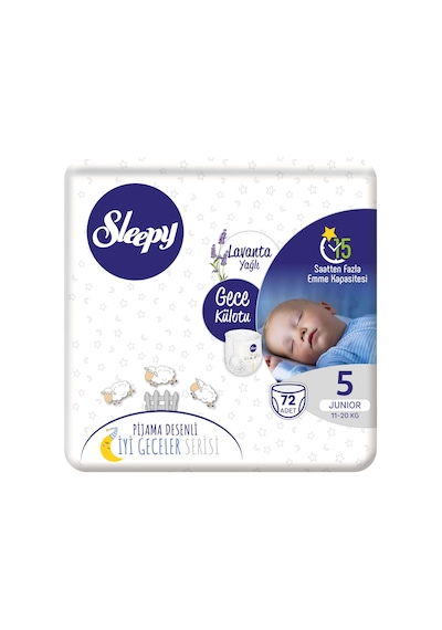 Sleepy Lavanta Yağlı Gece Külotu 5 Numara Junior 72 Adet