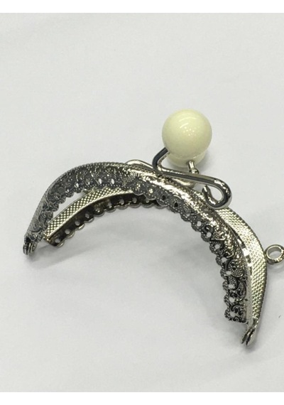 Karantuhafiye Çanta Ve Cüzdan Klipsi Oval 16 Cm Incili Model Gümüş Krem İnci Gümüş Krem İnci Çok Renkli