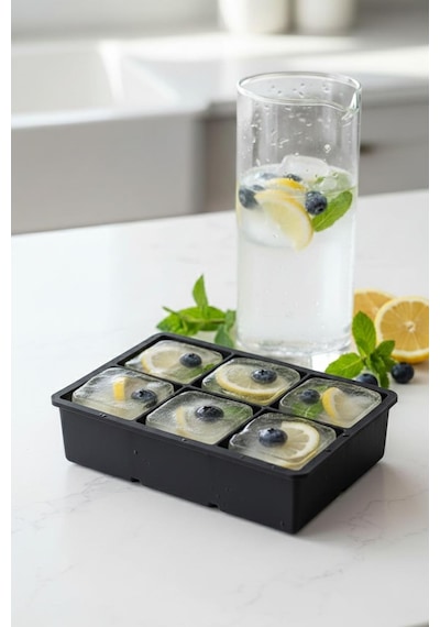 6 Hazneli Silikon Buz Kalıbı & Çok Amaçlı Buzluk Ve Dondurucu Organizeri 11x16 Cm Karışık