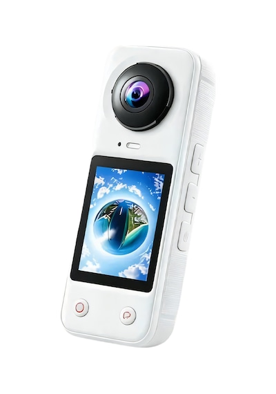 X5 Pro 360 Derece Aksiyon Kamera 4k Çift Lensli 2 X 200 Geniş Açı Ips Ekranlı Panoramik Beyaz