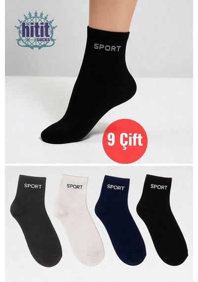 Hitit Socks 9 Çift Pamuklu Günlük Kullanıma Uygun Sport Yazılı Yazlık Nefes Alan Kısa Çorap Siyah Hitit Socks 9 Çift Pamuklu Günlük Kullanıma Uygun Sport Yazılı Yazlık Nefes Alan Kısa Çorap Siyah