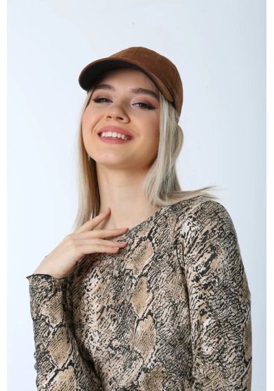 Shopiolog Kahverengi Nubuk Süet Ayarlanabilir Kep Şapka