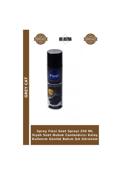 Grey Cat Sprey Flexi Süet Spreyi 250 Ml Siyah Süet Nubuk Canlandırıcı Kolay Kullanım Günlük Bakım Şık Görünüm Çok Renkli