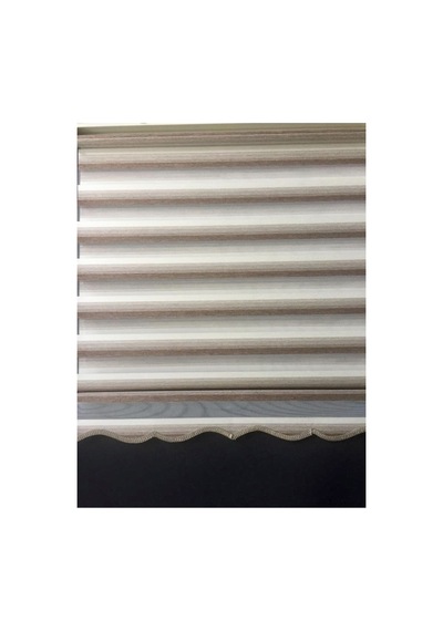 Kahve Renk Geçişli Zebra Stor Perde Kahverengi-beyaz - 97255129 Kahverengi-beyaz