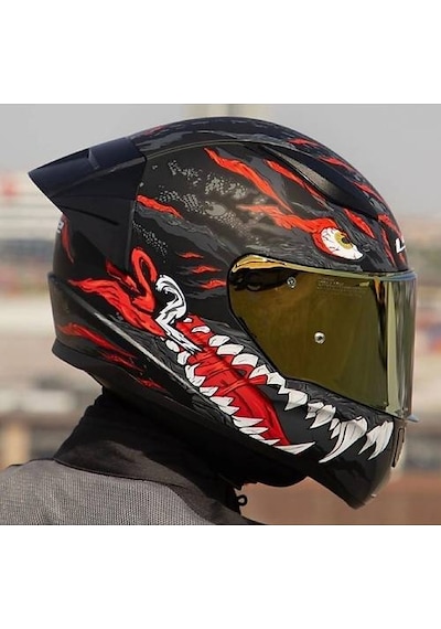Ls2 Rapıd 2 Race Kaıju Fullface Motosiklet Kaskı Gold Camlı Siyah