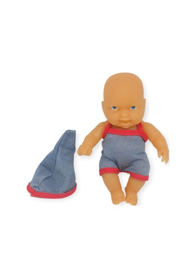 20 Cm Sevimli Et Bebek - Çıkarılabilir Neon Kıyafetli Gerçekçi Oyuncak Bebek - Gri - Pembe 1 Adet