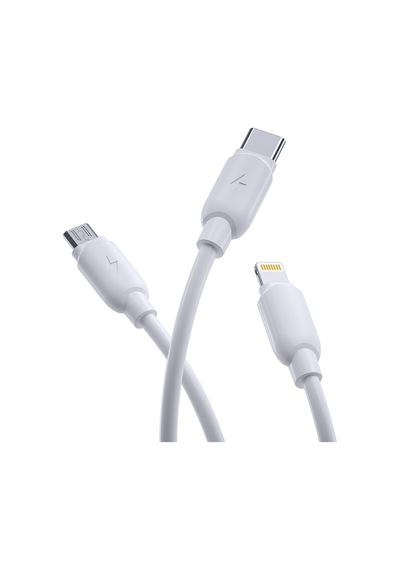 Şarj Ve Data Kablosu Çoklu Çıkış 3 In 1 Primary 3a 1.2 Metre Lightning, Type-c, Micro Usb