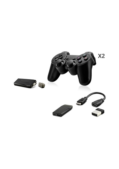 Retro Oyun Stick Hdmi Çift Gamepad Seti 2.4g Kablosuz - Siyah Hd327 Evimdeyokyok